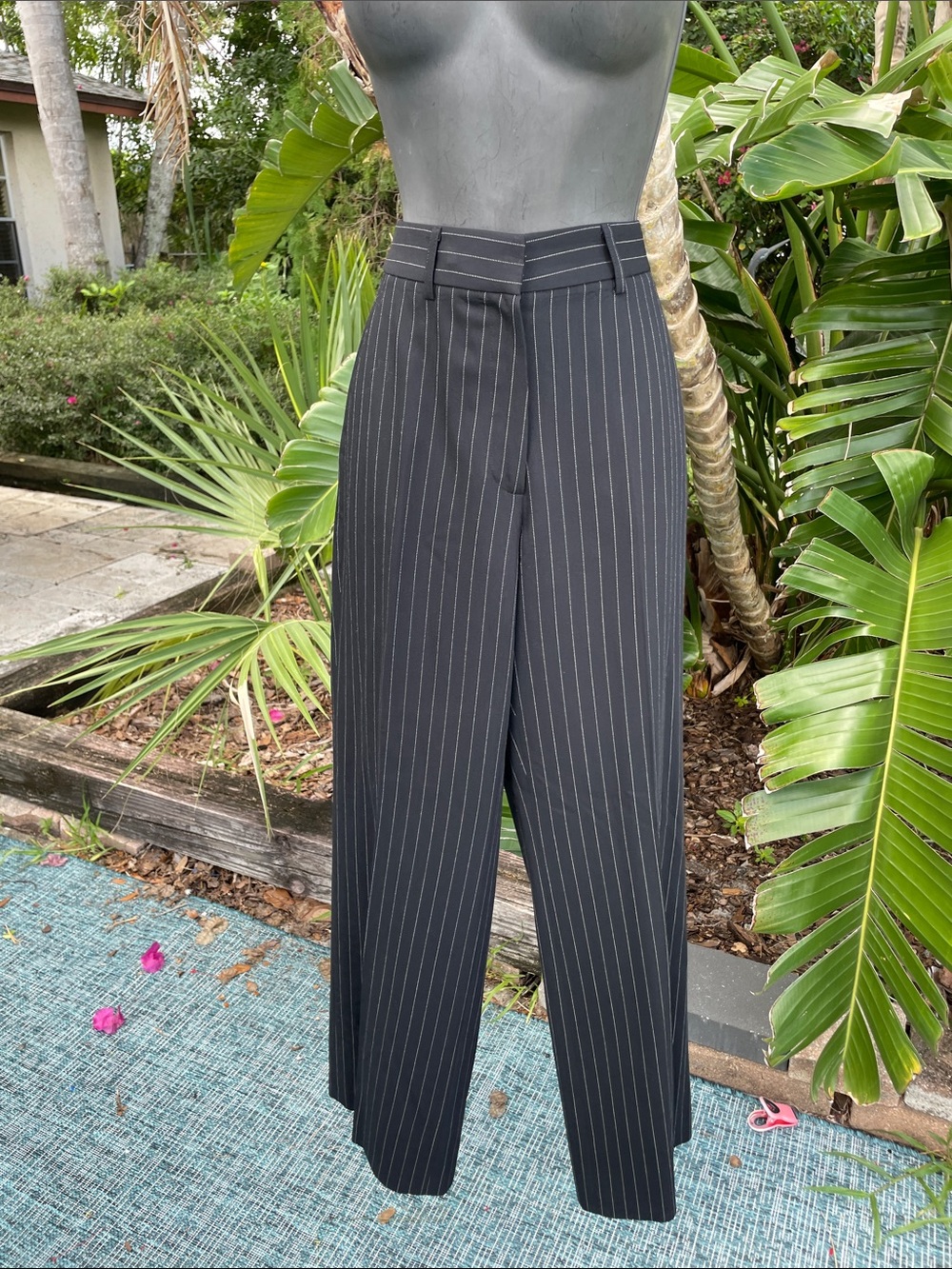 pinstripe pure wall straight to wide leg pants